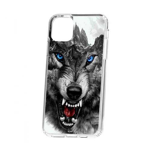 Чехол Apple iPhone 11 Pro Max Kruche Print Волк в Ростелеком