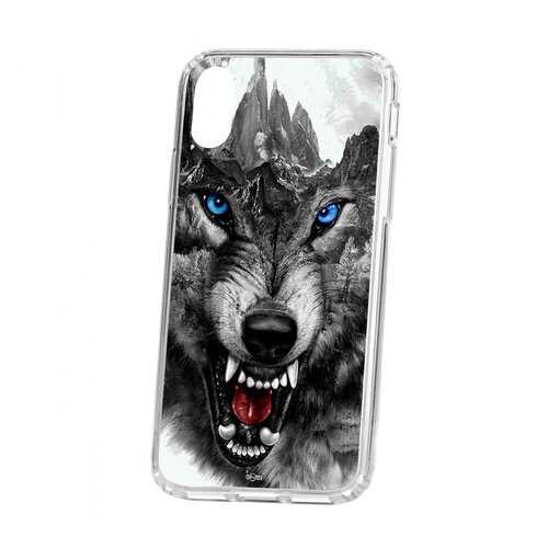 Чехол Apple iPhone X/XS Kruche Print Волк в Ростелеком