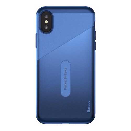 Чехол Baseus Card Pocket Case (WIAPIPHX-KA15) для Apple iPhone X (Dark Blue) в Ростелеком