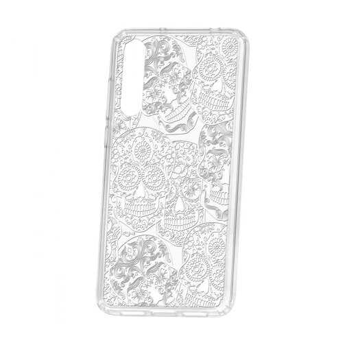 Чехол Kruche Huawei P20 Pro (Plus) Print Skull White в Ростелеком