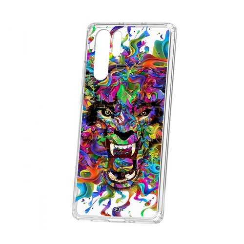 Чехол Kruche Huawei P30 Pro Print Colored beast в Ростелеком