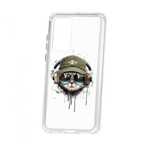 Чехол Kruche Huawei P40 Print Кот в наушниках в Ростелеком