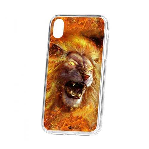 Чехол Kruche iP XR Print Лев в Ростелеком