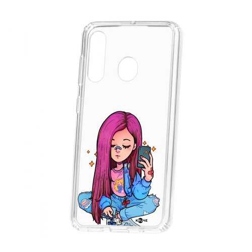 Чехол Kruche Samsung Galaxy A60 Print Pink Hair в Ростелеком