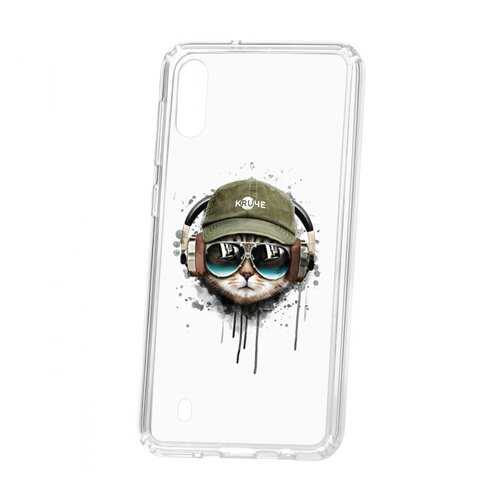 Чехол Kruche Samsung Galaxy M10 Print Кот в наушниках в Ростелеком