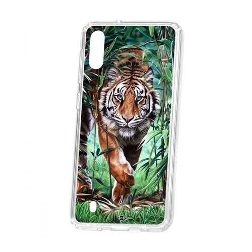 Чехол Kruche Samsung Galaxy M10 Print Крадущийся тигр в Ростелеком