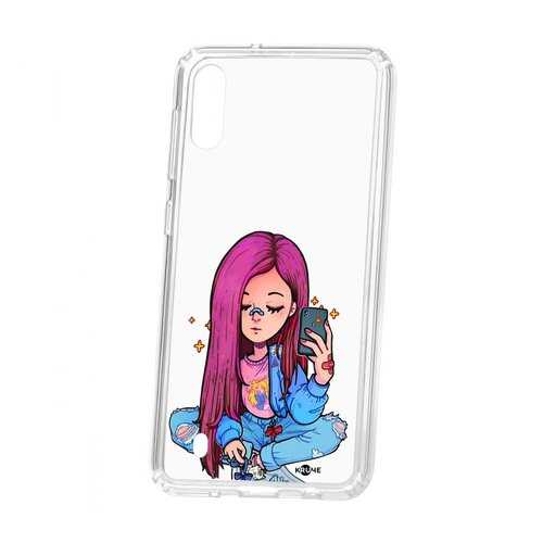 Чехол Kruche Samsung Galaxy M10 Print Pink Hair в Ростелеком