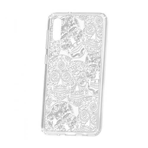 Чехол Kruche Samsung Galaxy M10 Print Skull White в Ростелеком