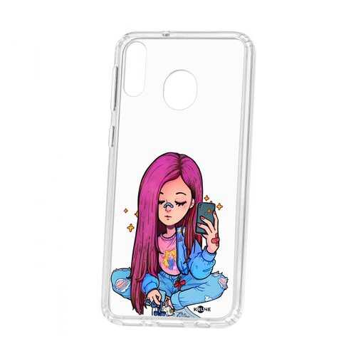 Чехол Kruche Samsung Galaxy M20 Print Pink Hair в Ростелеком