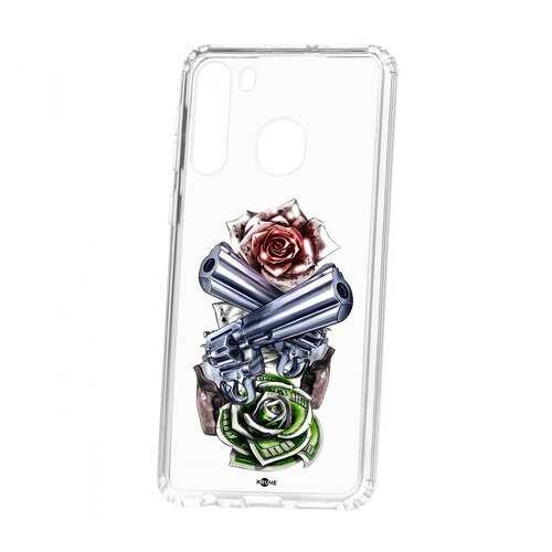 Чехол Samsung Galaxy A21 Kruche Print Карты деньги 2 ствола в Ростелеком