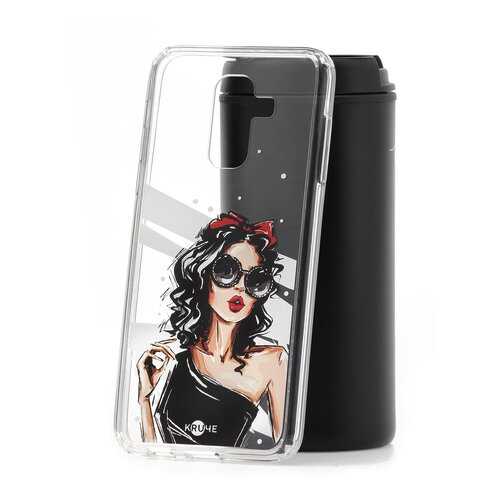 Чехол Samsung Galaxy A6 Plus (2018) A605f Kruche Print Фэшн леди в Ростелеком
