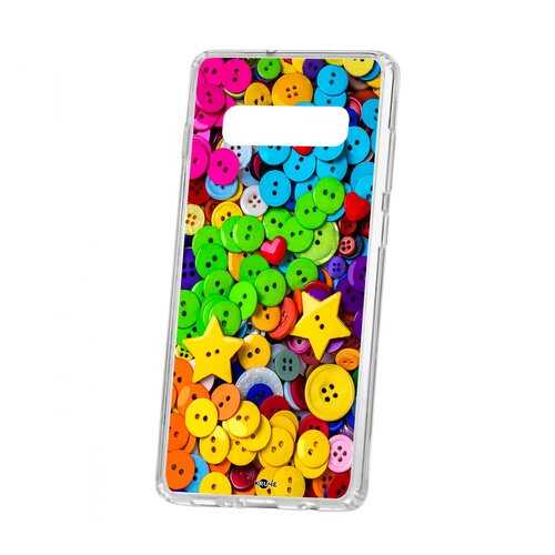 Чехол Samsung Galaxy S10+ Kruche Print Пуговки в Ростелеком