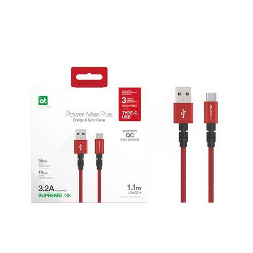 Кабель Amazingthing SupremeLink Power Max Plus USB-Type-C Red 1.1m 3.2A в Ростелеком