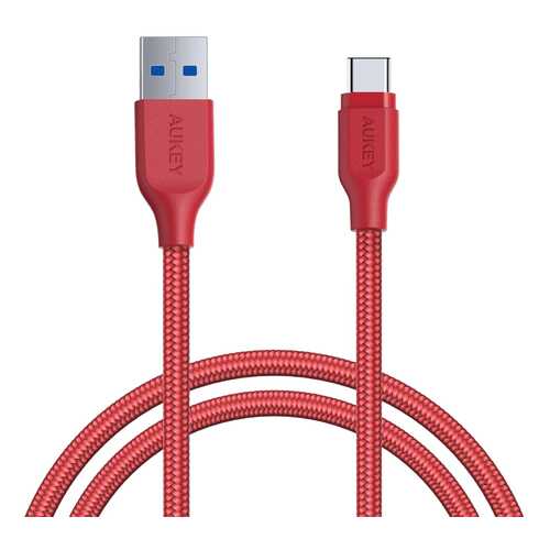 Кабель Aukey Braided Nylon USB-C to USB-A 3.1 1.2m Red (CB-AC1) в Ростелеком