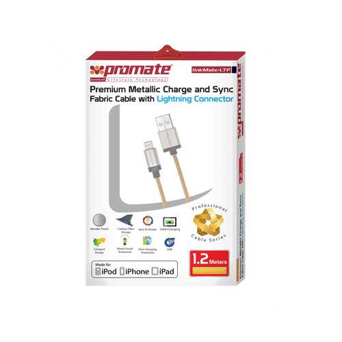 Кабель Promate Lightning MFI Promate linkMate-LTF (1,2m) gold в Ростелеком