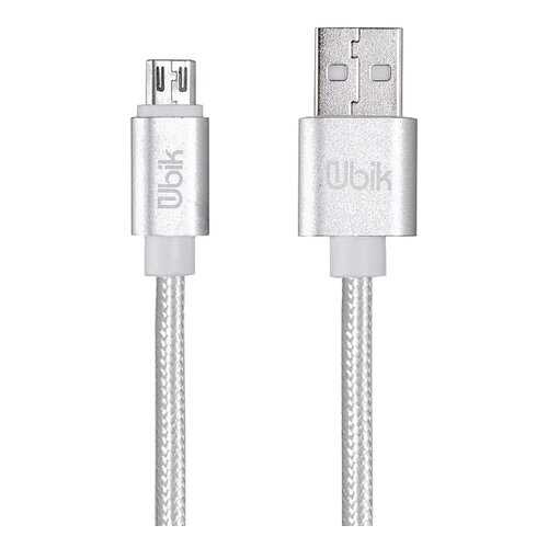 Кабель Ubik USB - microUSB (UM09) 1m 3A Silver в Ростелеком