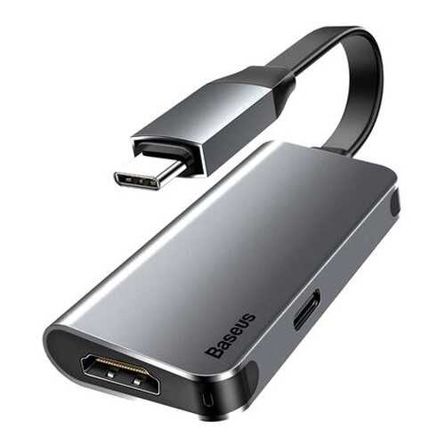 Переходник Baseus Little box USB-C/HDMI+USB-C CAHUB-E0G (Dark Grey) в Ростелеком