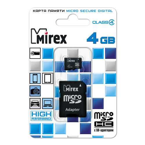 Карта памяти MIREX Micro SDHC 4GB в Ростелеком