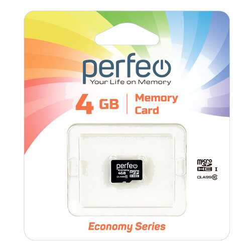 Карта памяти Perfeo microSD 4GB High-Capacity (Class 10) без адаптера economy series в Ростелеком