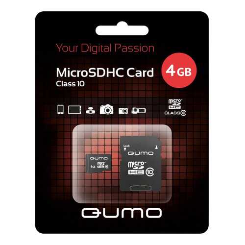 Карта памяти Qumo Micro SDHC QM4GMICSDHC10 4 GB в Ростелеком