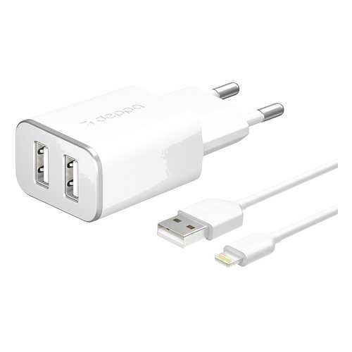 Сетевое зарядное устройство Deppa 2 USB 2,4A White в Ростелеком