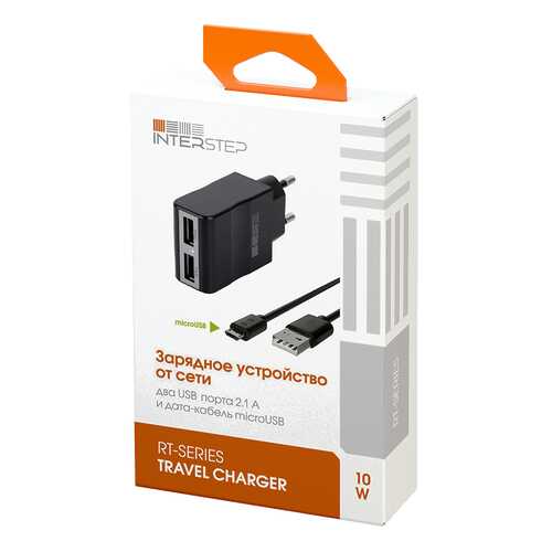 Сетевое зарядное устройство InterStep RT 2 USB 2,1A Black в Ростелеком