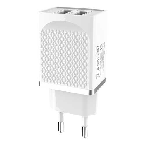 Сетевой адаптер питания Hoco C43A White зарядка 2.4А 2 USB-порта, белый в Ростелеком