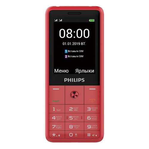 Мобильный телефон Philips Xenium E169 Red в Ростелеком